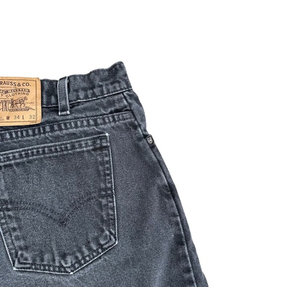 Vtg Levis 560 Orange Tab Black Jeans Mens Tapered Leg Loose Fit Black 34W 32L - Picture 11 of 14